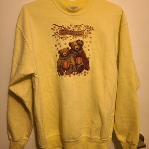 Lee Yellow Bear Print Men's Crewneck Sweater